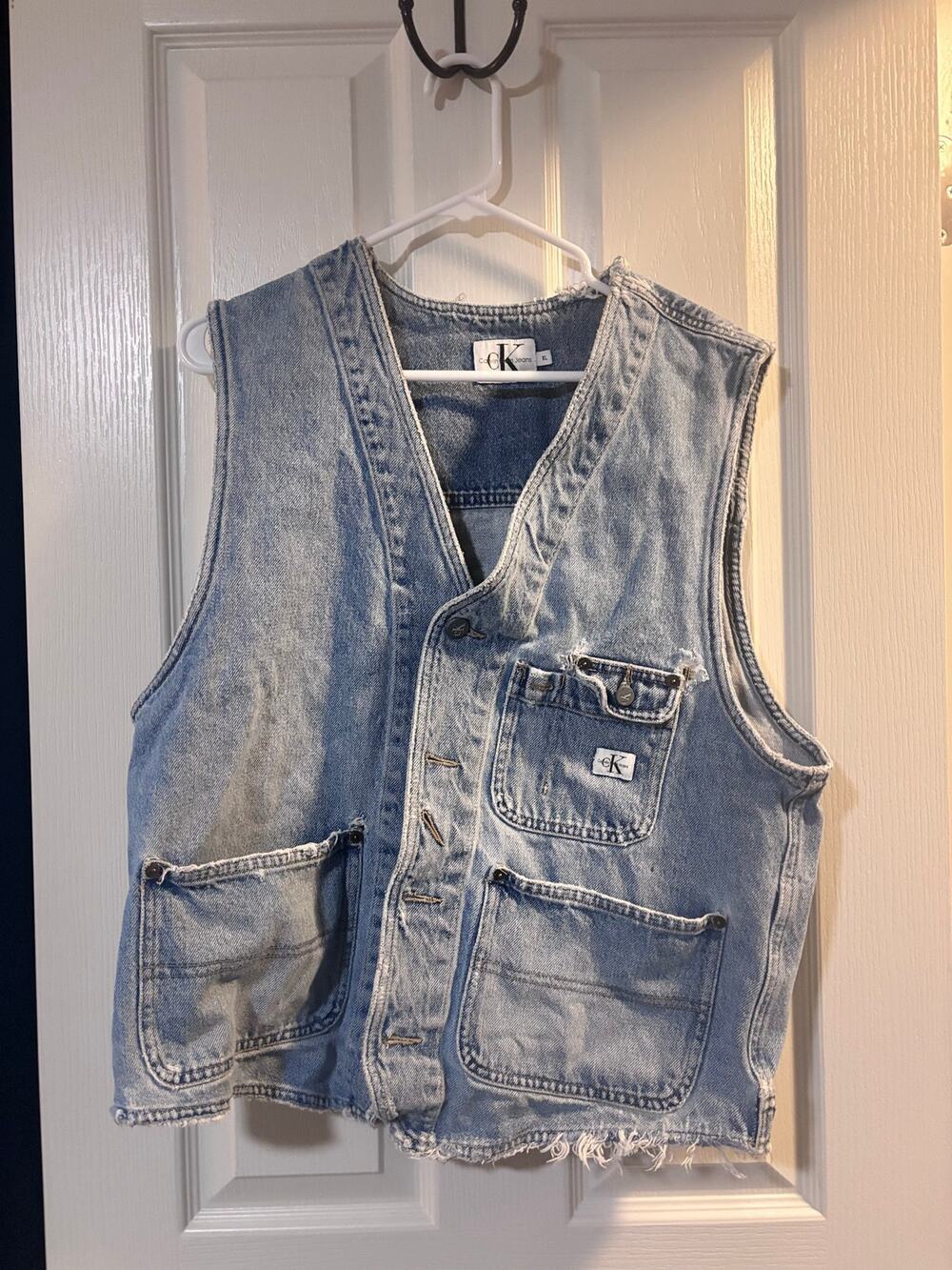 Vintage Calvin Klein distressed denim vest